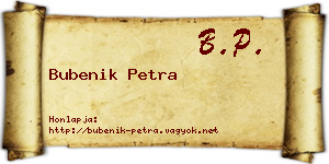 Bubenik Petra névjegykártya