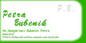 petra bubenik business card